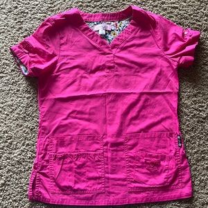 Hot pink scrub top
